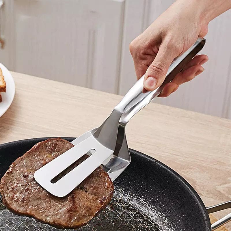 Stainless Steel Steak Clamp, Multi-Functional Food Clip Anti-Scald Bread Clip, Multifunctional Cooking Tong Double Sided Spatula Stainless Steel Steak Clamp, Multi-Functional Food Clip Anti-Scald Bread Clip, Multifunctional Cooking Tong Double Sided Spatula